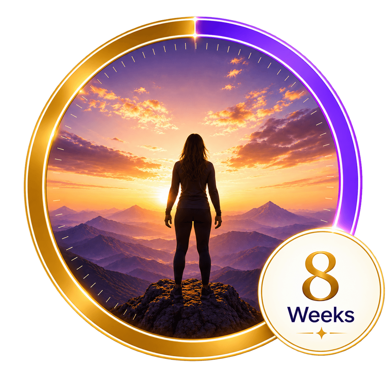 Your Vitals Matter 8 circular dial showing an 8-week wellbeing program progress ring