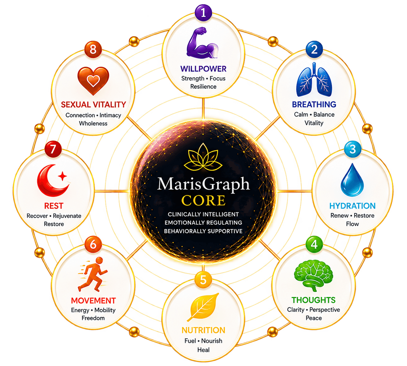 MarisGraph CORE 8-pillar framework